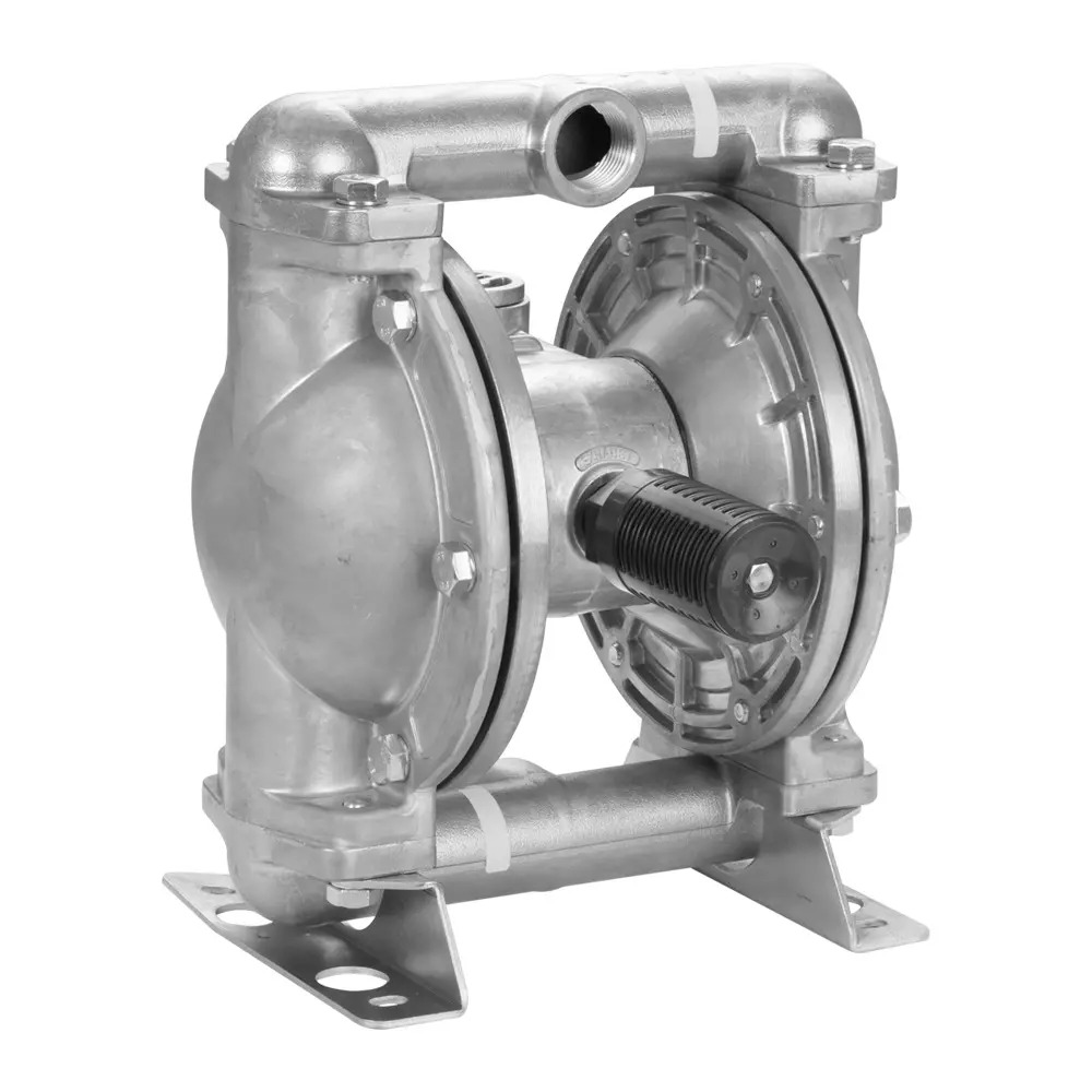 Heavy-duty SS 316 pneumatic diaphragm pump installed on an industrial process line