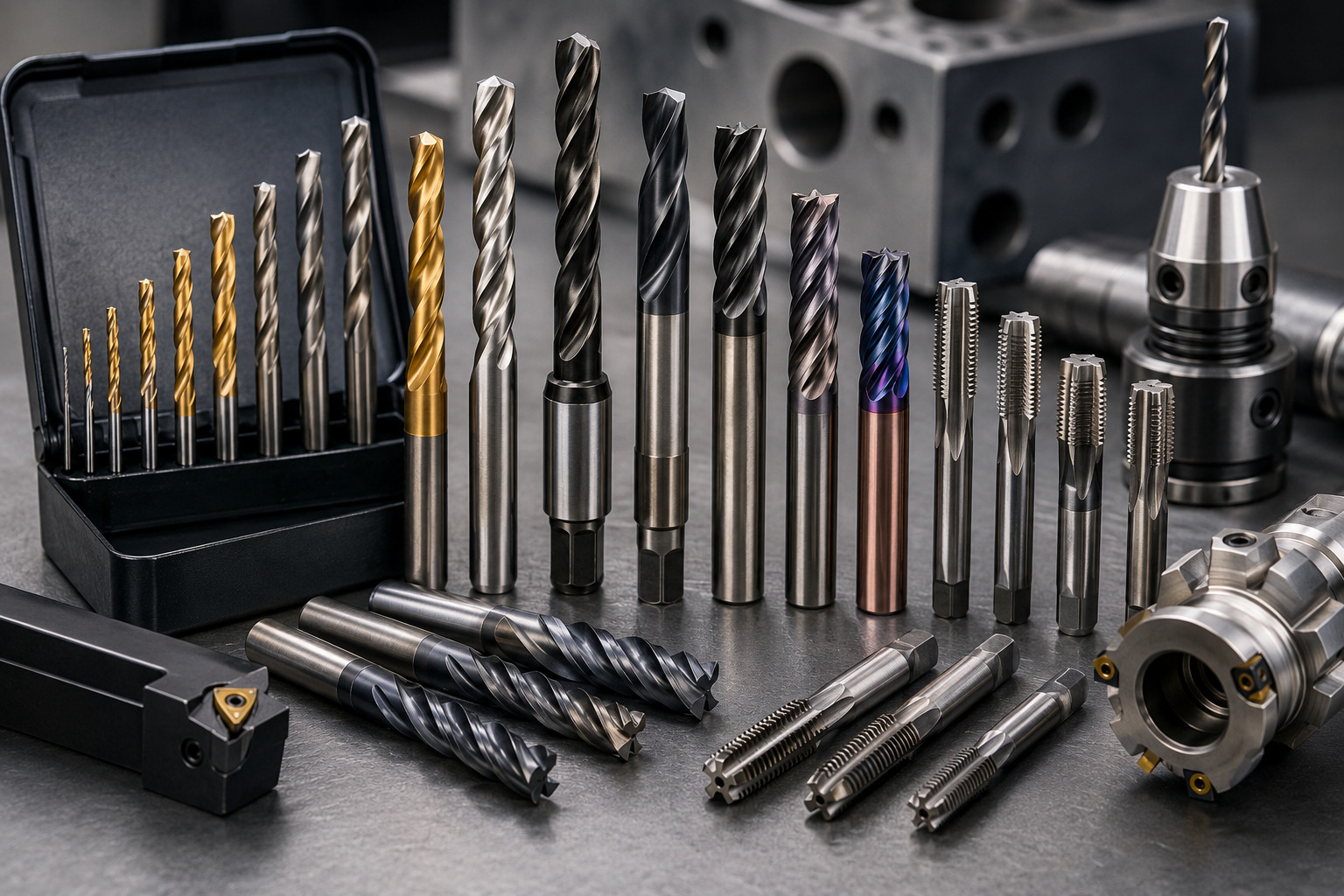 HSS Drill Bits, End Mills & Threading Taps